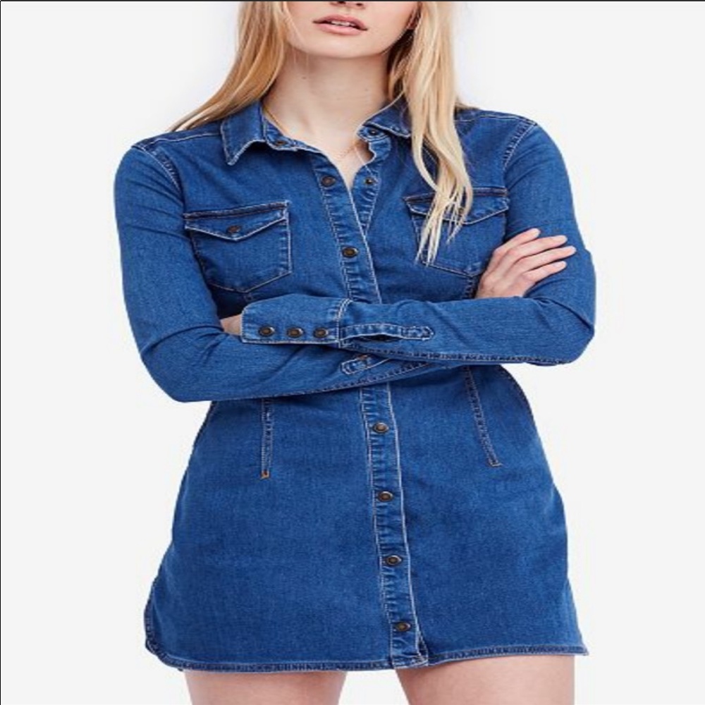 Free People Dynomite in Denim Mini Dress